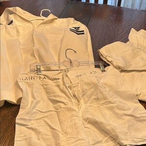 Vintage  WW11 NAVY from USS Simon Lake Military Uniform Set color is white